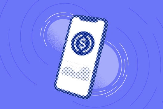 A phone screen showing the US Dollar Coin (stablecoin)