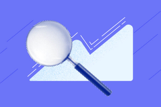 Magnifying glass in front a graph
