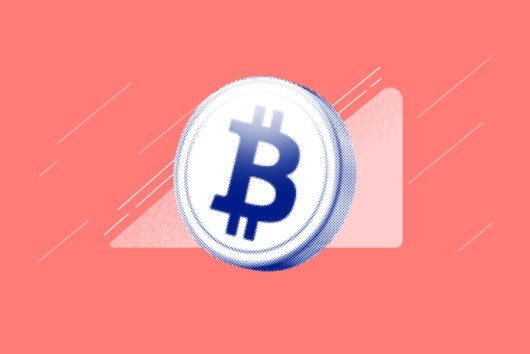 Bitcoin logo against graph.