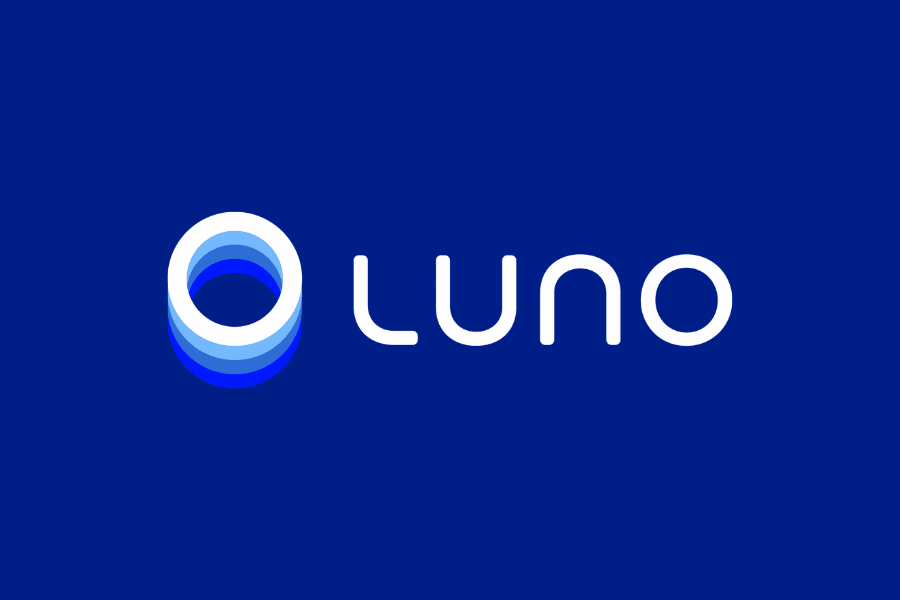 Luno logo on blue background