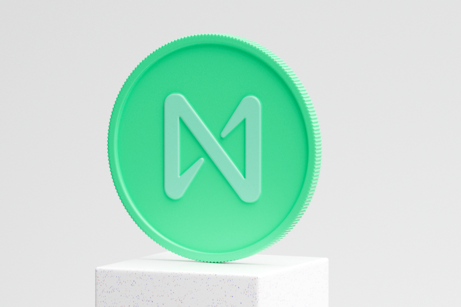 Green coin with NEAR logo