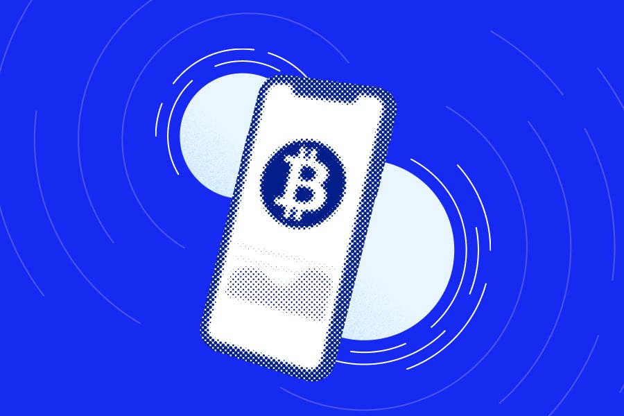 Bitcoin logo on a phone srceen
