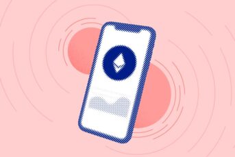 Ethereum logo on a phone screen